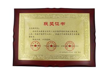 第三届梦想杯书画大赛金奖